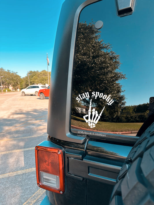 Stay Spooky Rock Skeletal Vinyl Decal