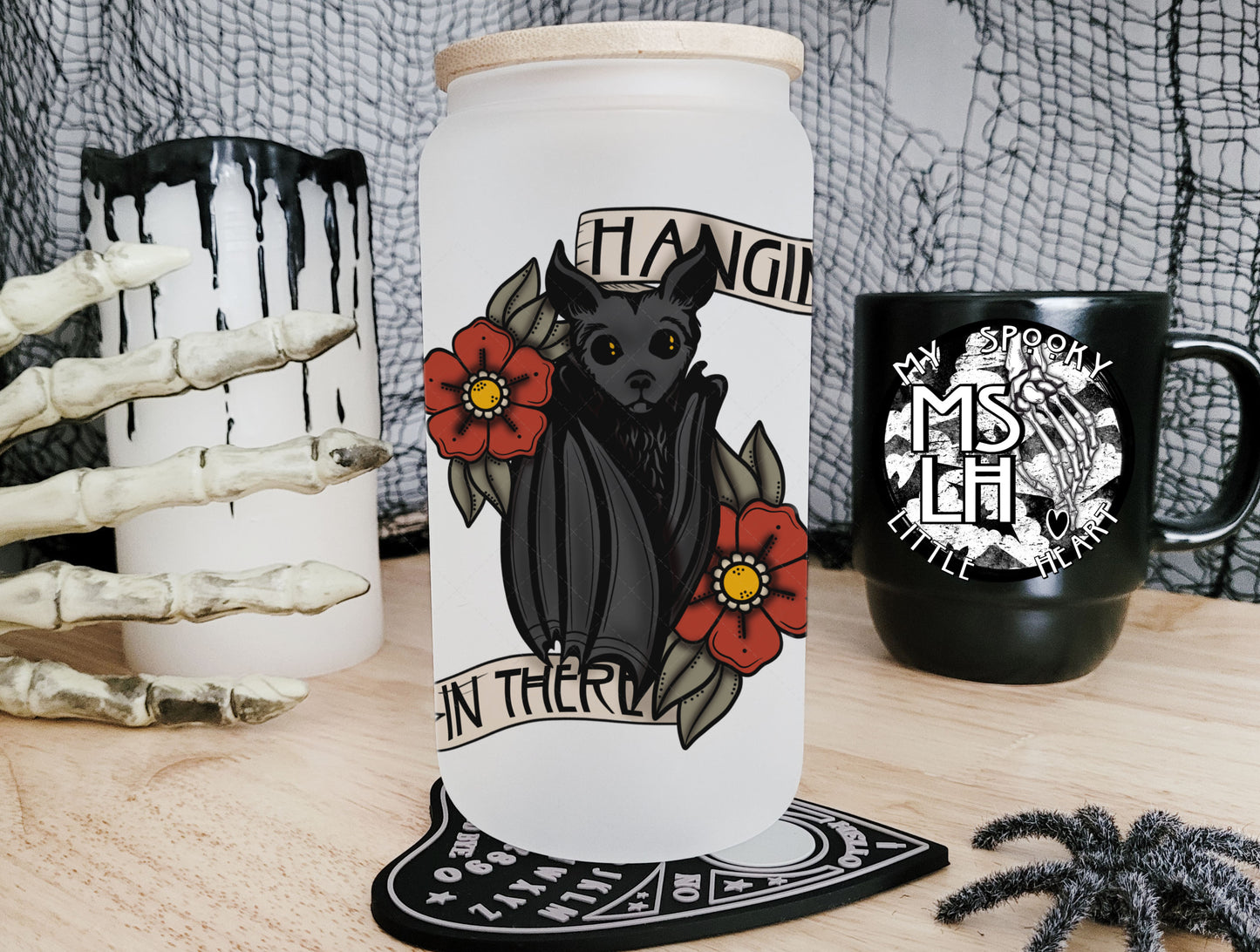 Hangin’ in the There Bats 16oz Frosted Glass Cup